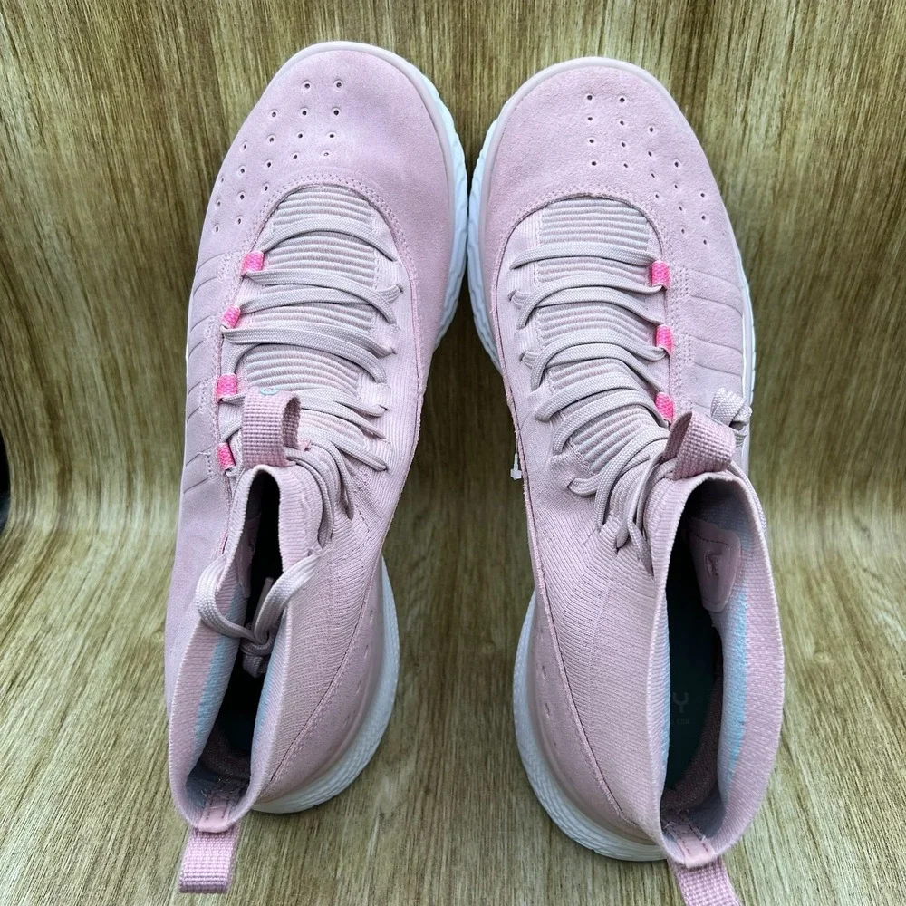 Under Armour Curry 4 FloTro Men's 15 Pink Basketball Shoes Suede‎ 3024861-600